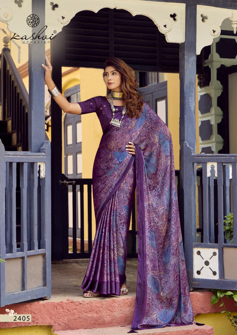 Pankti Vol 24 By Kashvi Silk Printed Designer Sarees Wholesale Suppliers In Mumbai
